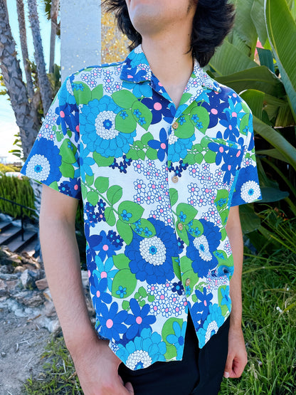 1960s Flower Power Hawaiian Shirt