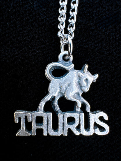 1970s Deadstock Taurus Astrology Zodiac Necklace