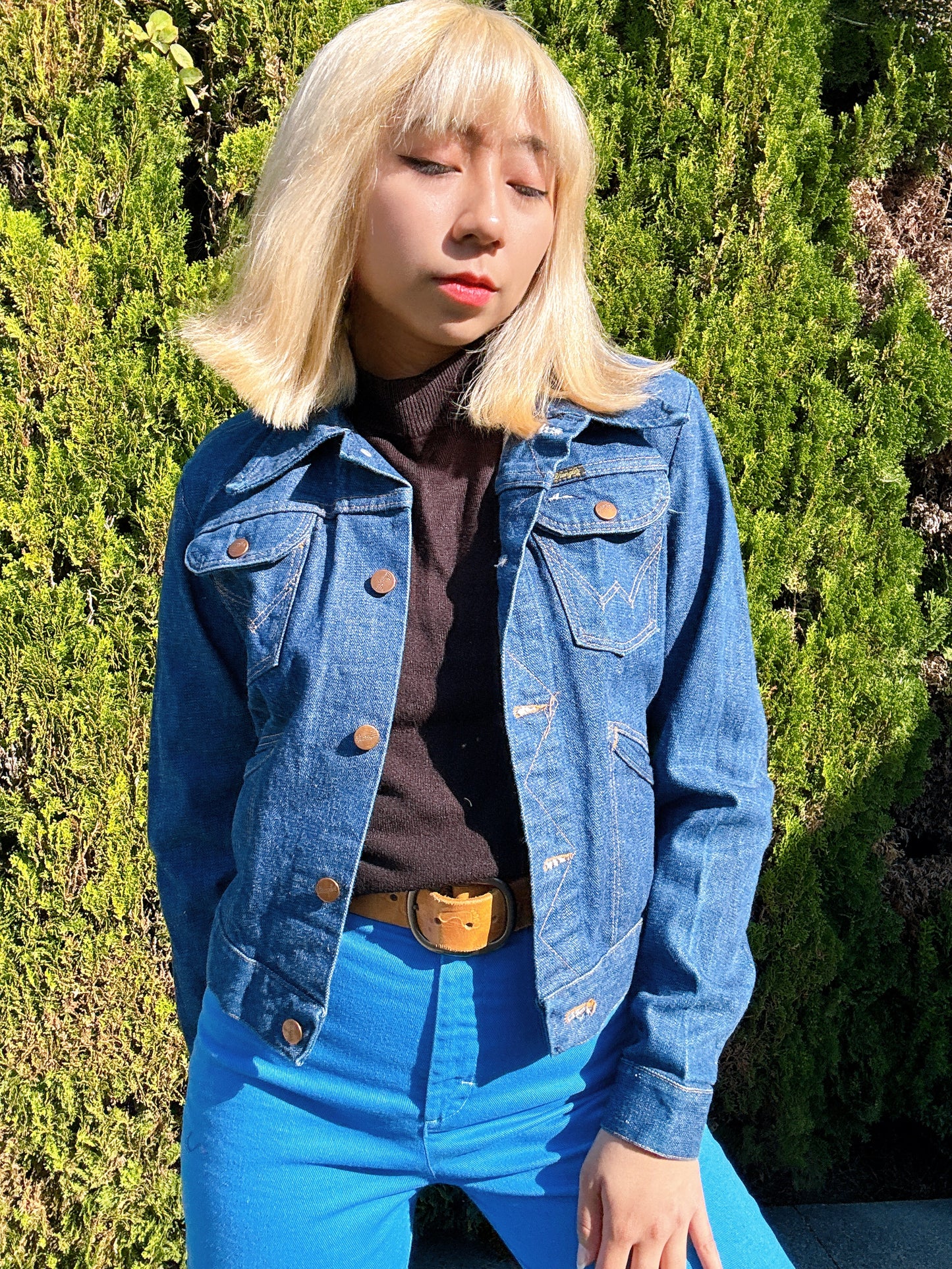 1970s Blue Cropped Denim Jacket by Wrangler