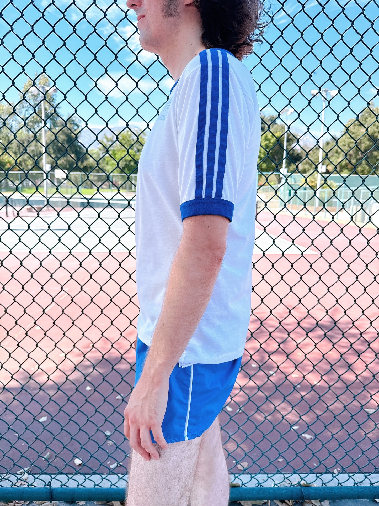 1980s Blue & White Adidas T-Shirt