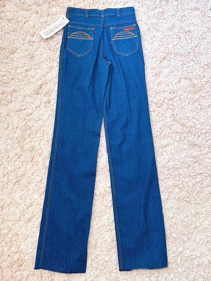 1970s / 1980s Multicolor Piping Pocket Deadstock Denim Cotton Jeans