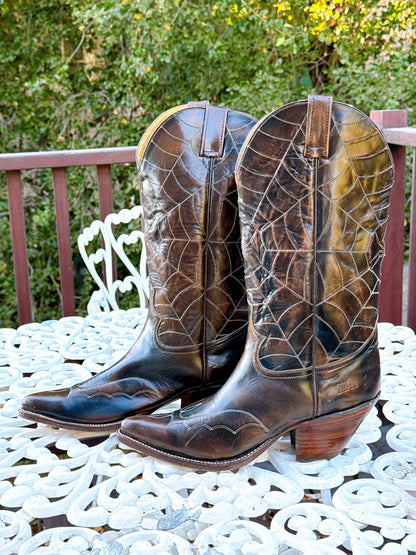 1970s Deadstock Spider Web Cowboy Boots Size Men’s 9.5 / Women’s 11