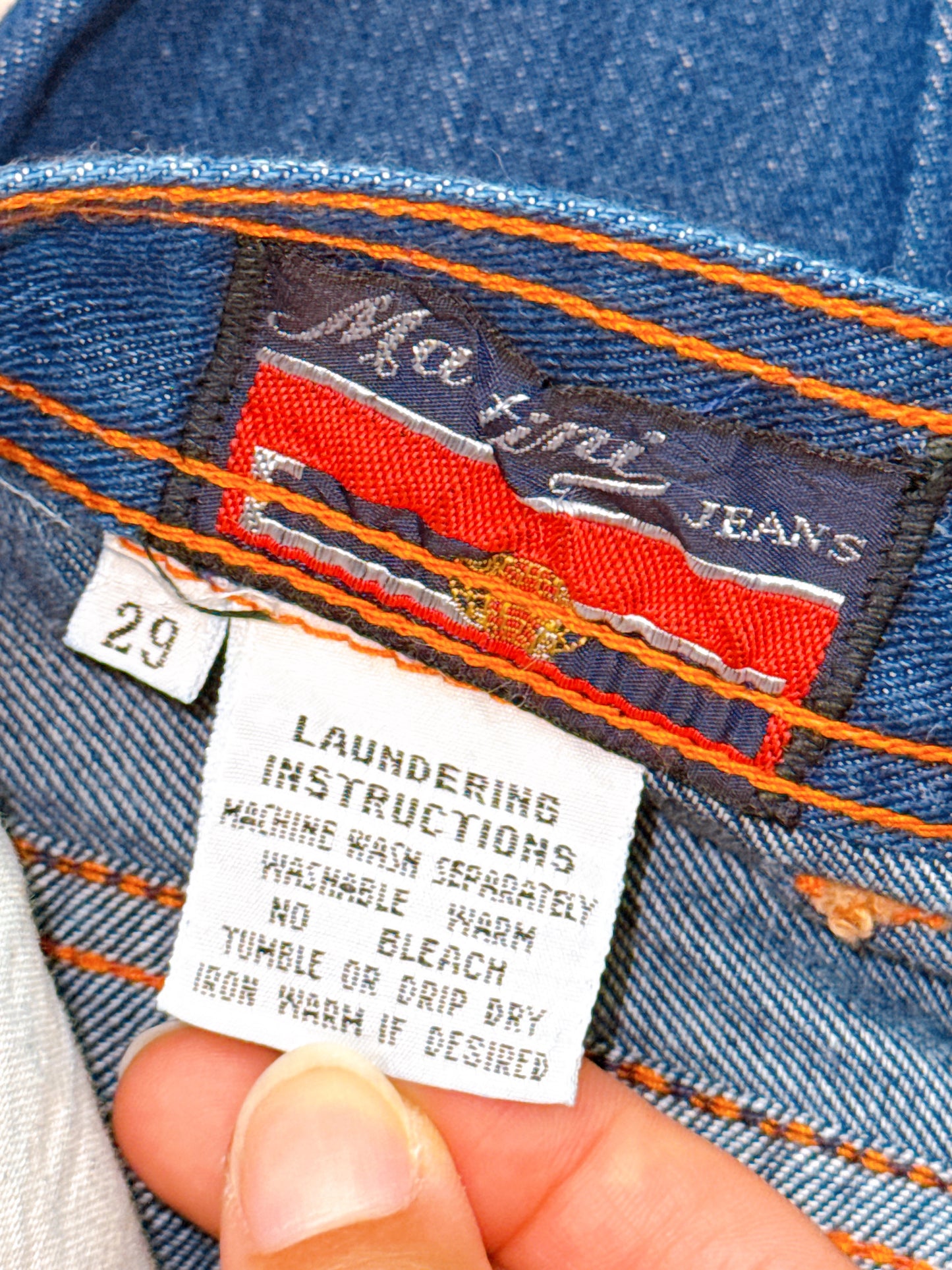 1970s / 1980s Multicolor Piping Pocket Deadstock Denim Cotton Jeans