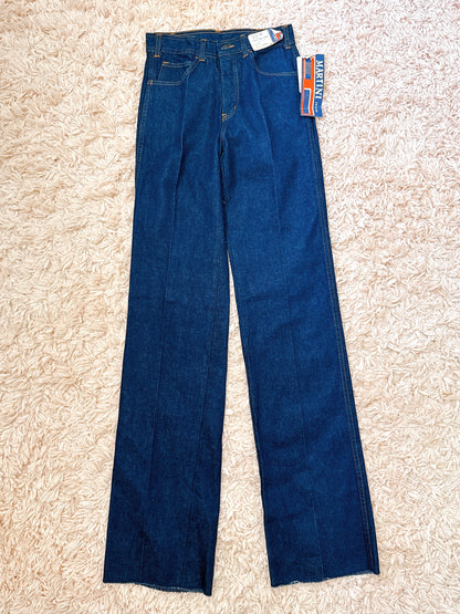 1970s / 1980s Red Piping Pocket Deadstock Denim Cotton Jeans