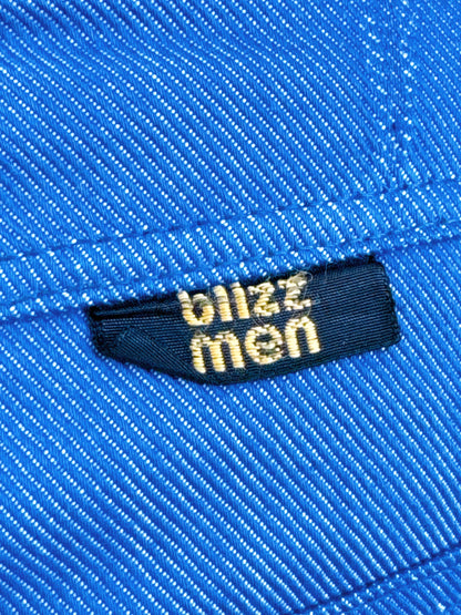 1970s Blue Denim Front Pockets Flare Leg Pants by Blizz Men 32x31