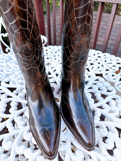 1970s Deadstock Spider Web Cowboy Boots Size Men’s 9.5 / Women’s 11