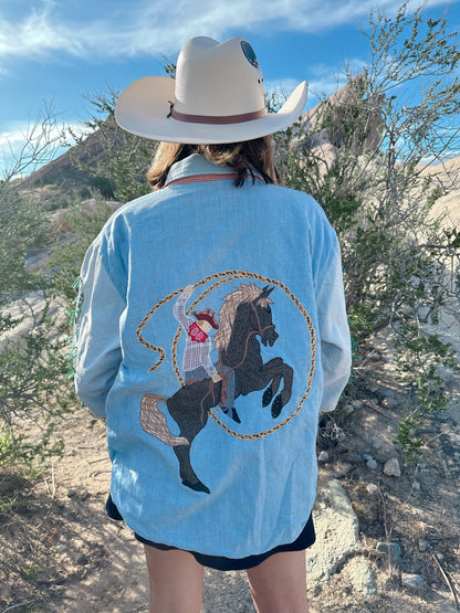 1990s Western Novelty Patchwork Reversible Jacket