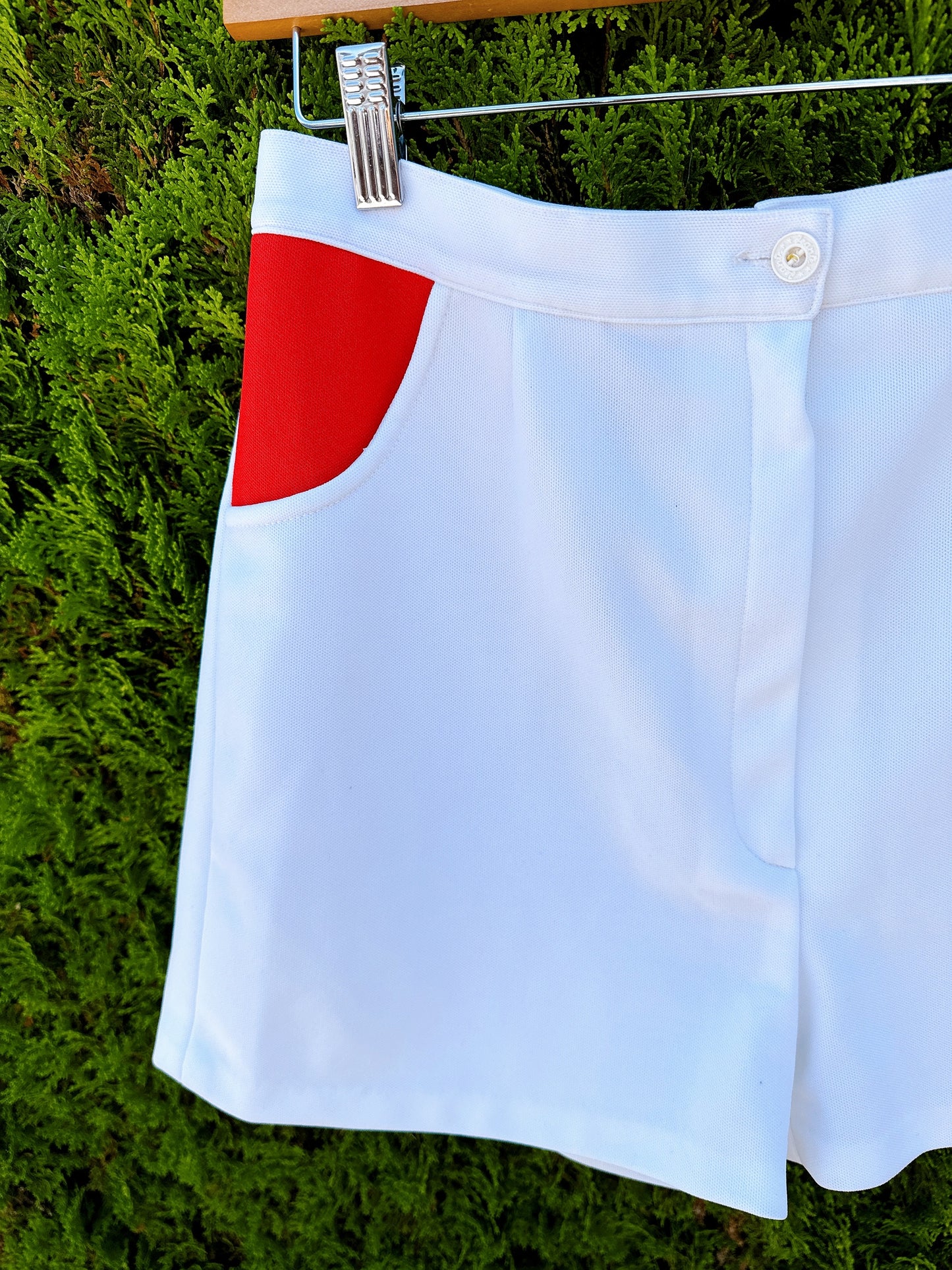 1970s White & Red Tennis Shorts