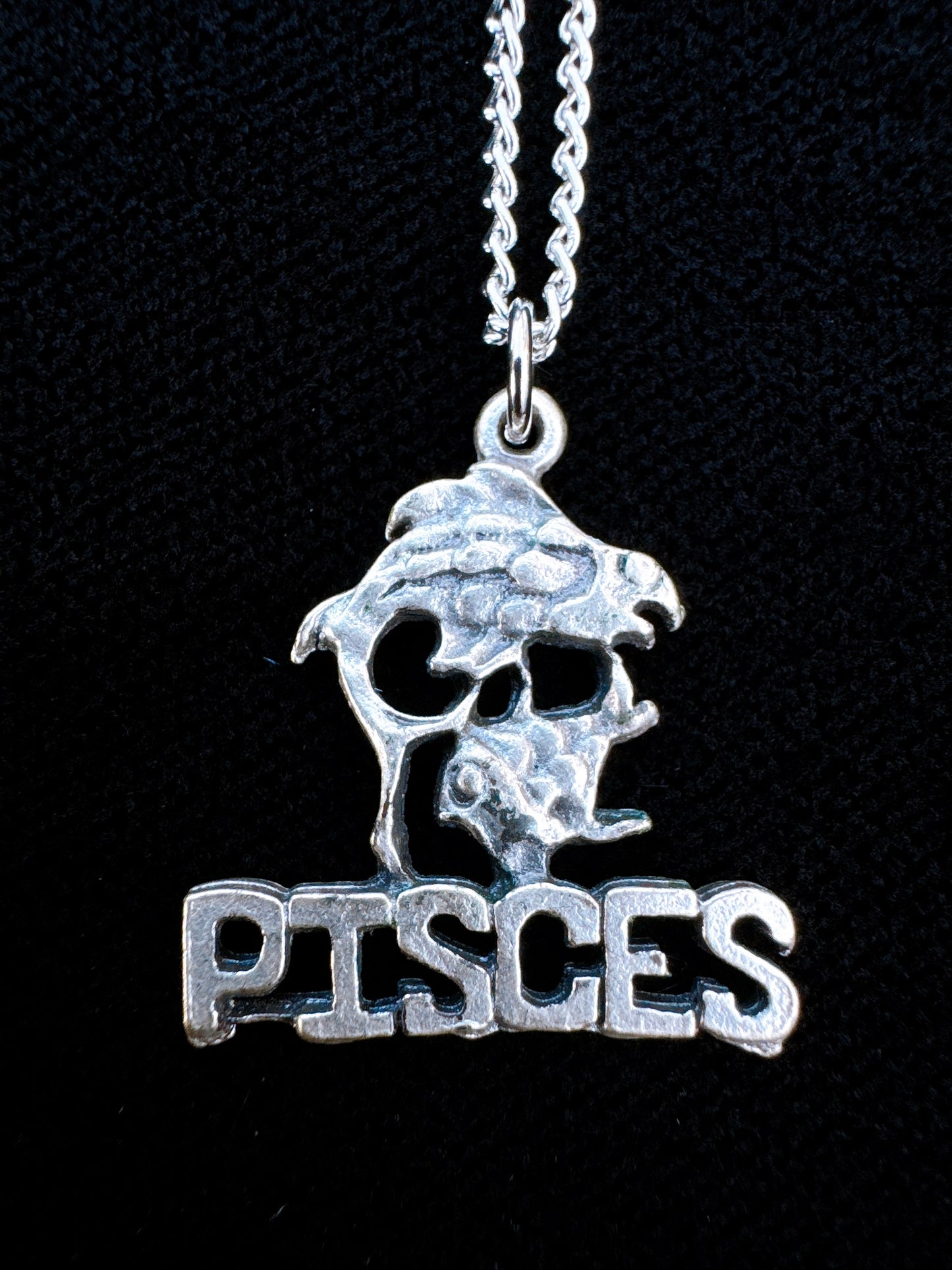 1970s Deadstock Pisces Astrology Zodiac Necklace