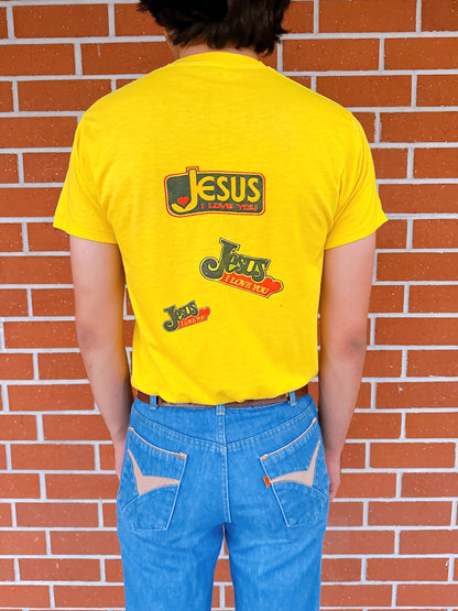 1970s Novelty “Jesus I Love You” Yellow T-Shirt