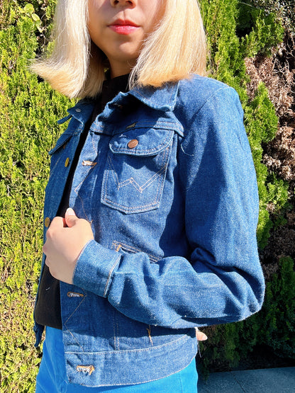 1970s Blue Cropped Denim Jacket by Wrangler