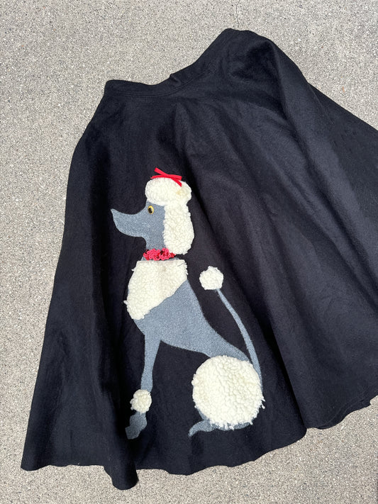 Vintage Black Felt Poodle Circle Skirt