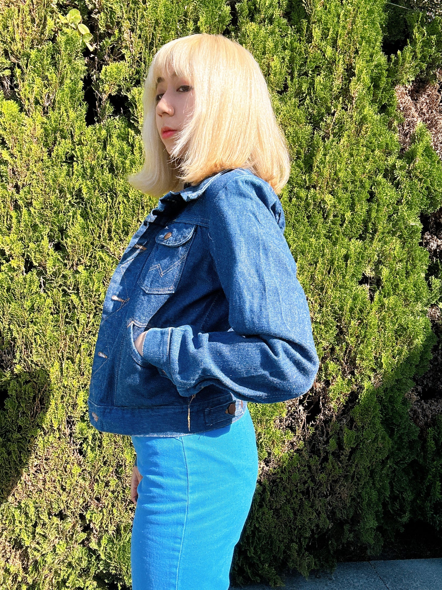 1970s Blue Cropped Denim Jacket by Wrangler