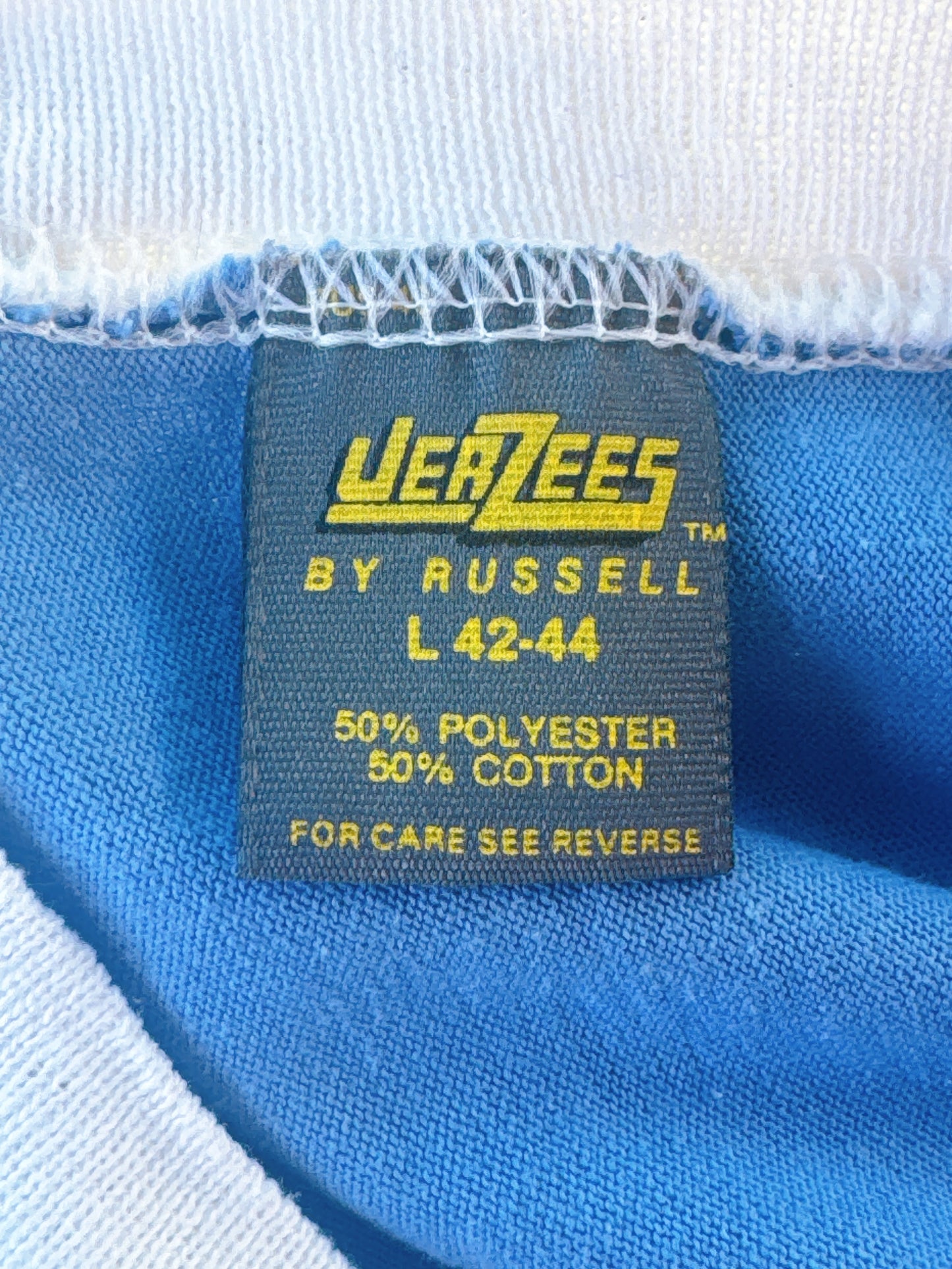 1970s “California” Sunset Novelty Raglan White & Blue T-Shirt