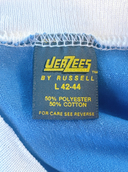 1970s “California” Sunset Novelty Raglan White & Blue T-Shirt