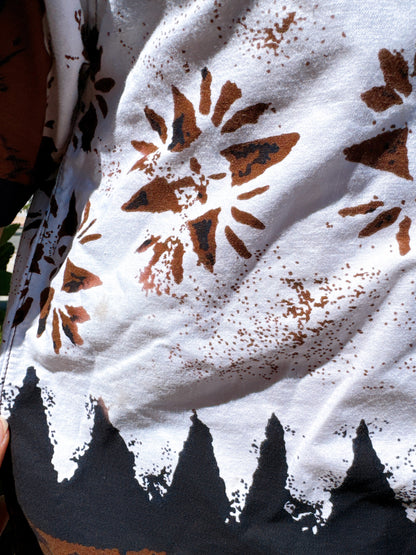 1960s Brown, Black, & White Hawaiian Shirt