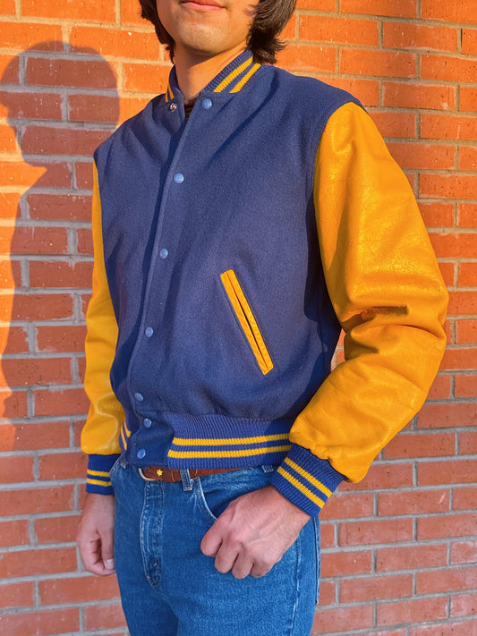 1950s Blue and Yellow Varsity Jacket by Holloway