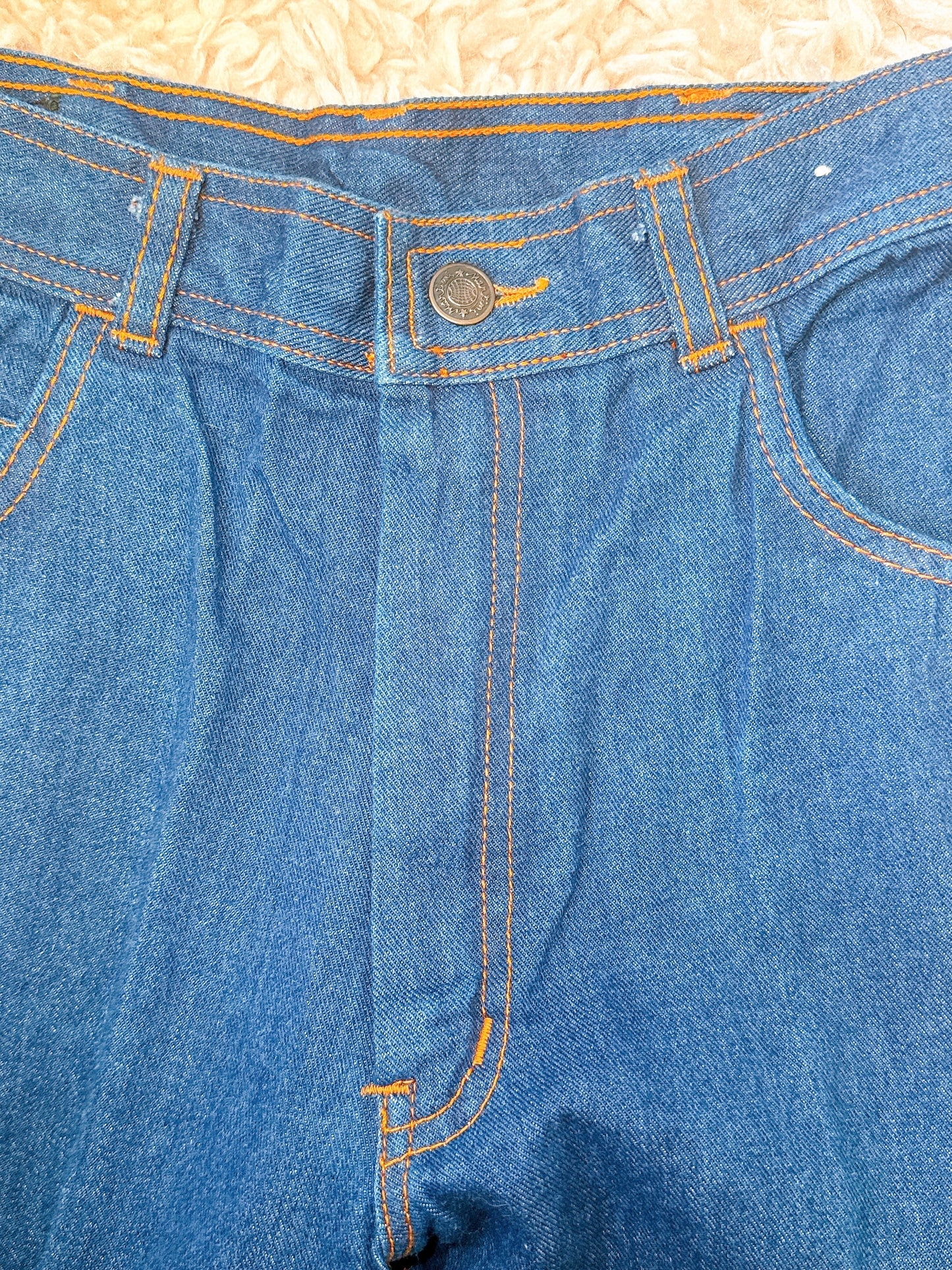 1970s / 1980s Multicolor Piping Pocket Deadstock Denim Cotton Jeans