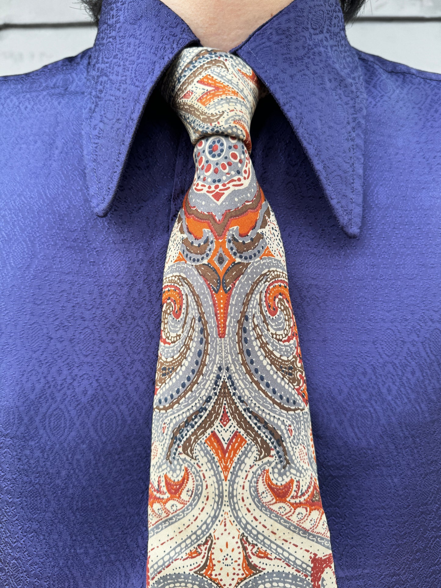 1970s Paisley 100% Silk Tie by Courchevel