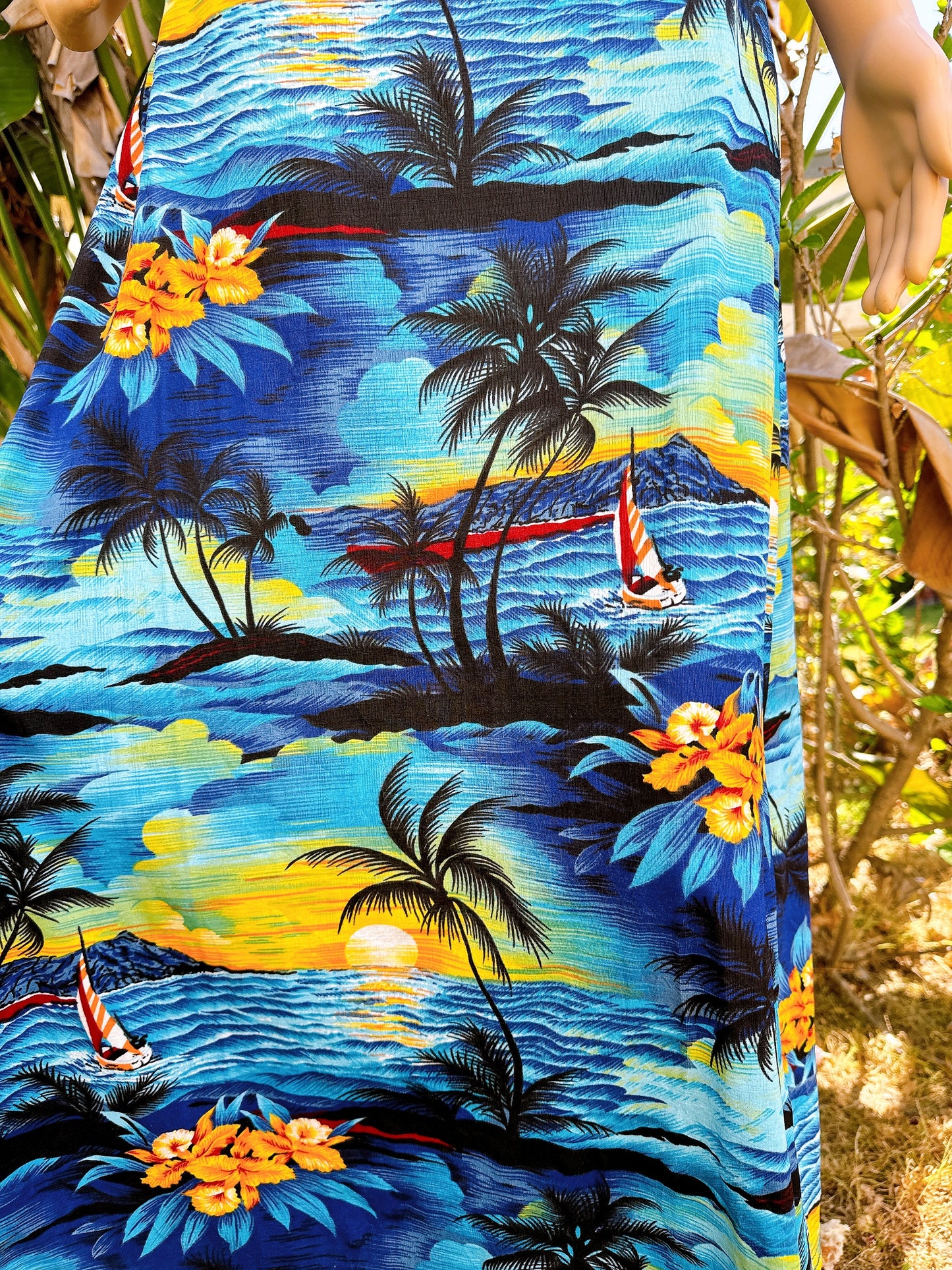 Vintage Tropical Sunset Beach Dress