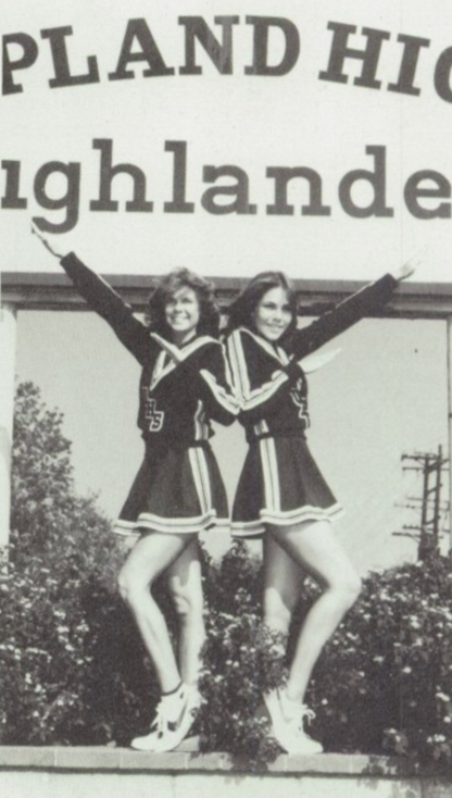 1980s Cheerleader Upland High School Green and White Varsity Jacket