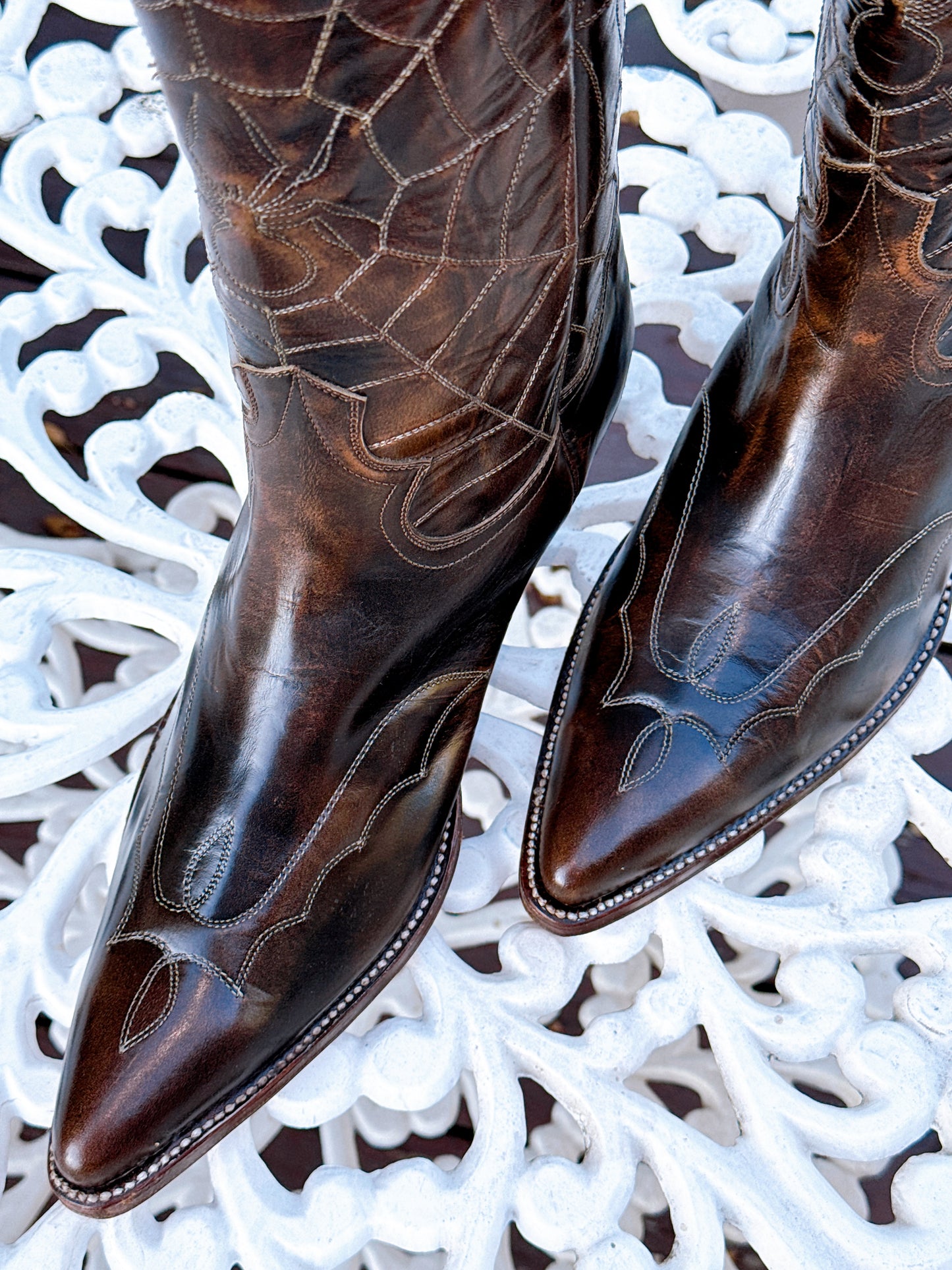 1970s Deadstock Spider Web Cowboy Boots Size Men’s 9.5 / Women’s 11