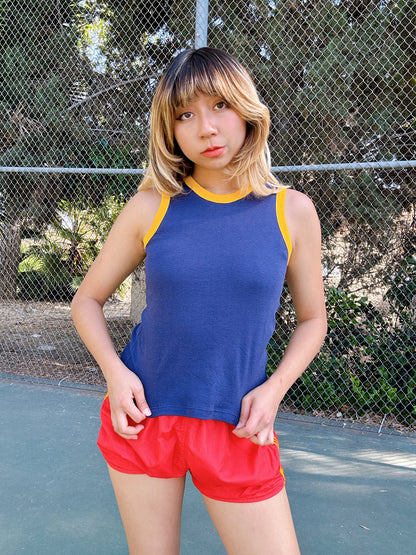 The Ringer Tank - Pacific Blue & Sunshine Yellow