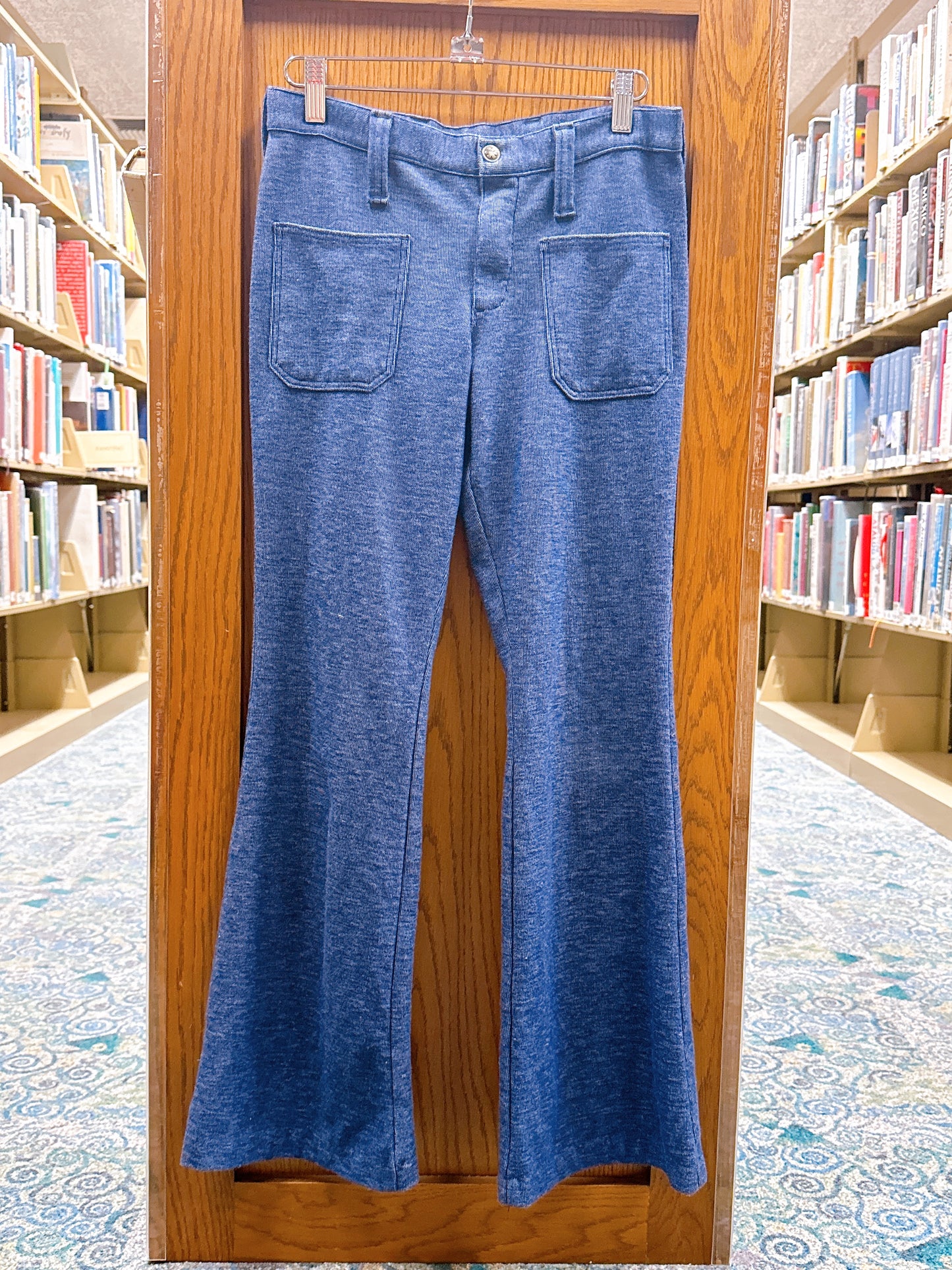 1970s Knit Denim Flares by Maverick