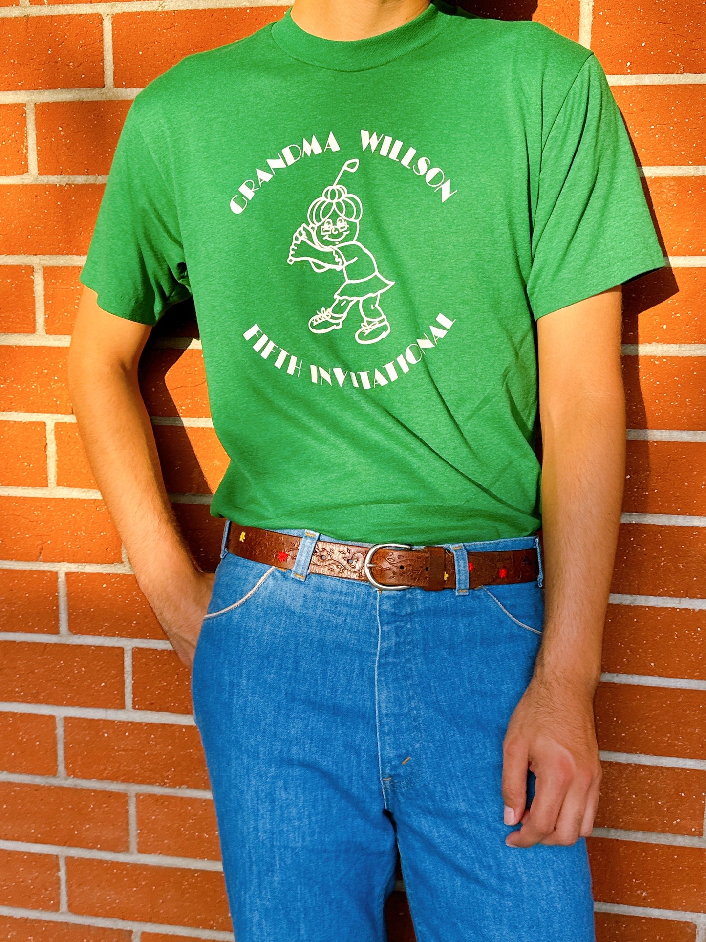 1970s/1980s “Grandma Wilson Fifth Invitational” Novelty Green T-Shirt