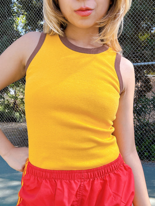 The Ringer Tank - Sunshine Yellow & Cocoa