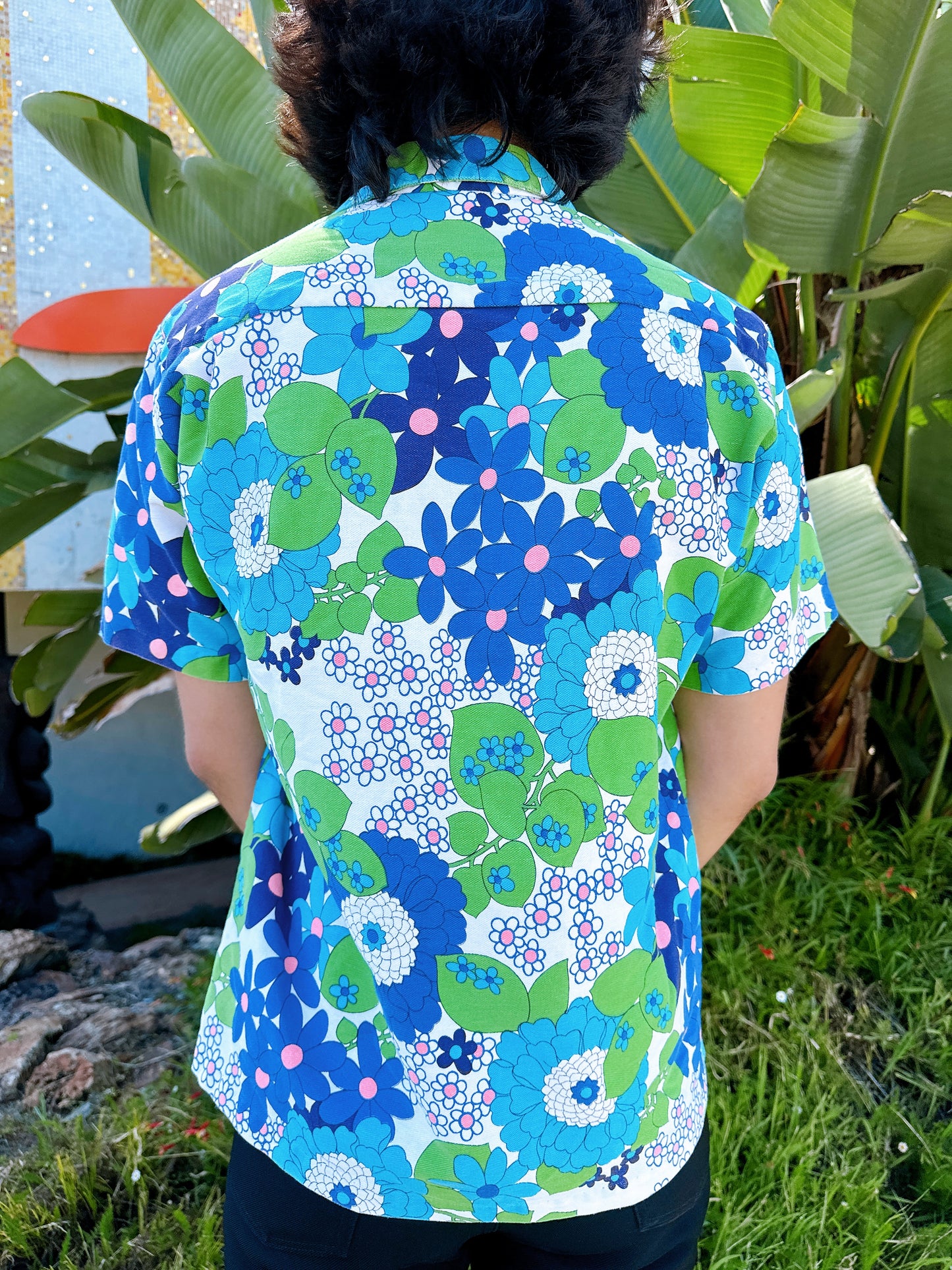 1960s Flower Power Hawaiian Shirt