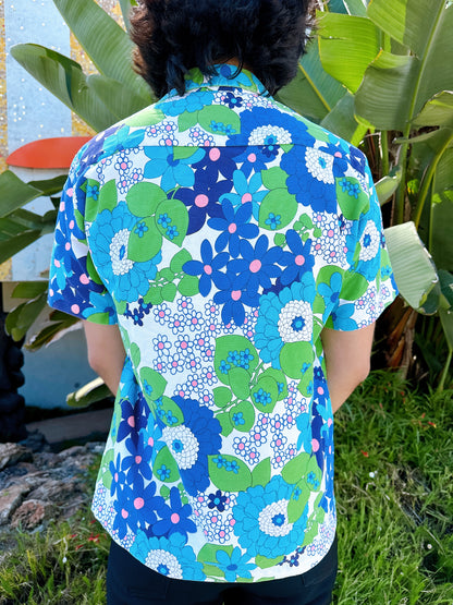 1960s Flower Power Hawaiian Shirt