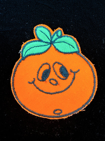 Smiling Orange Embroidered Patch