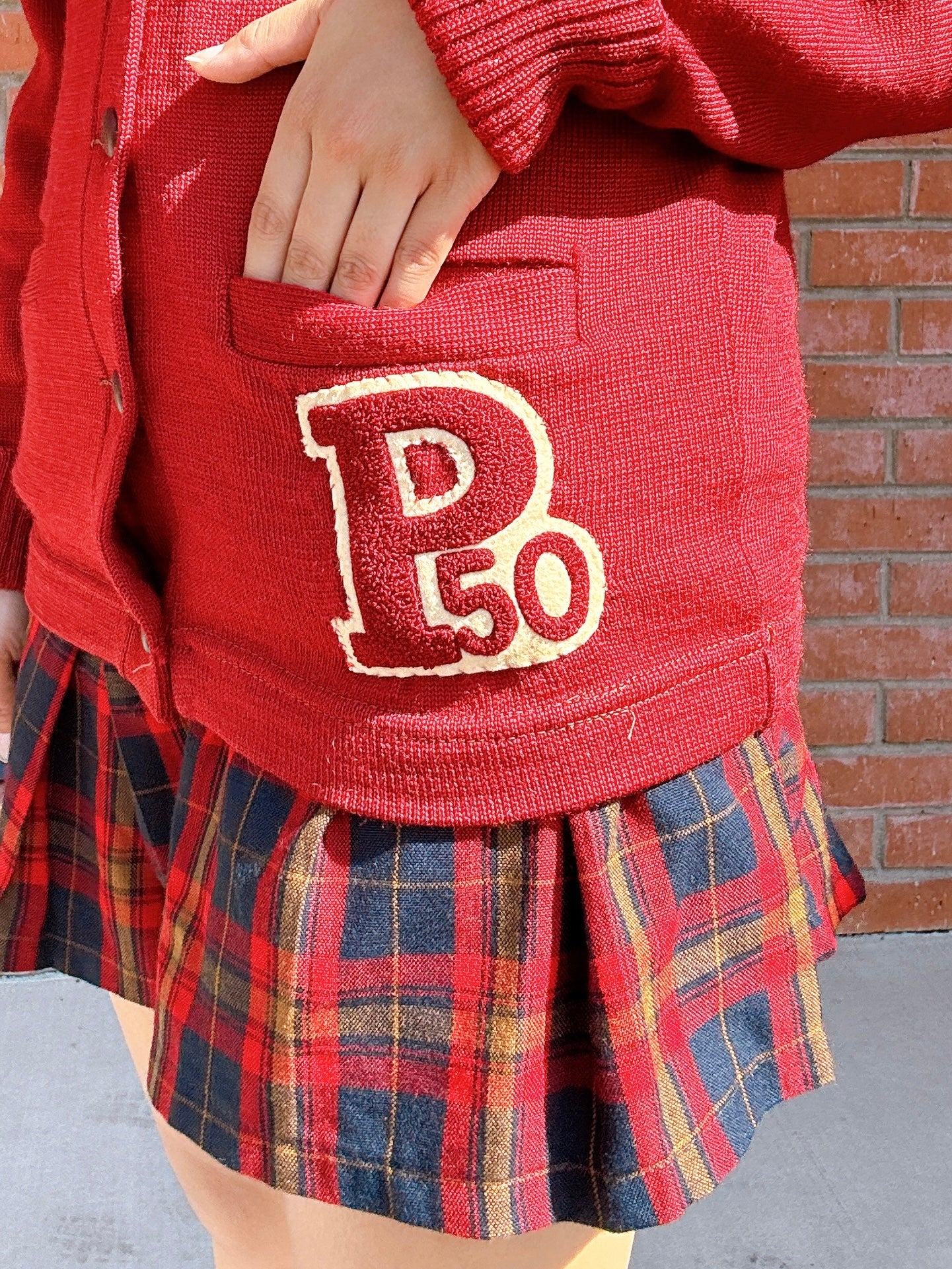 1950s Pomona High School Burgundy Varsity Cardigan