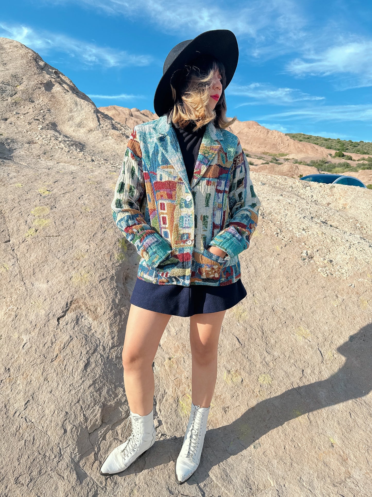 1990s Sea Side City Novelty Tapestry Jacket