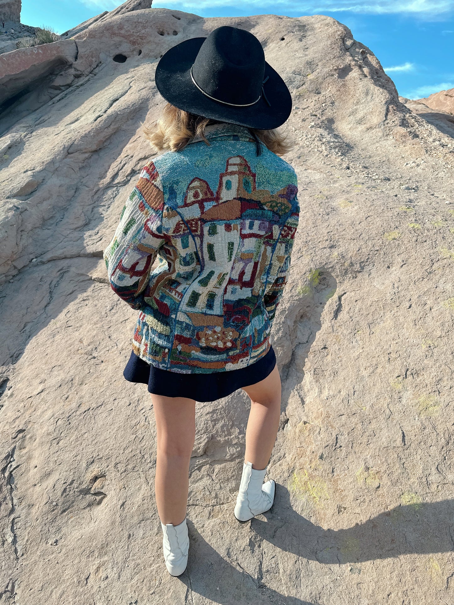 1990s Sea Side City Novelty Tapestry Jacket