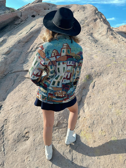 1990s Sea Side City Novelty Tapestry Jacket