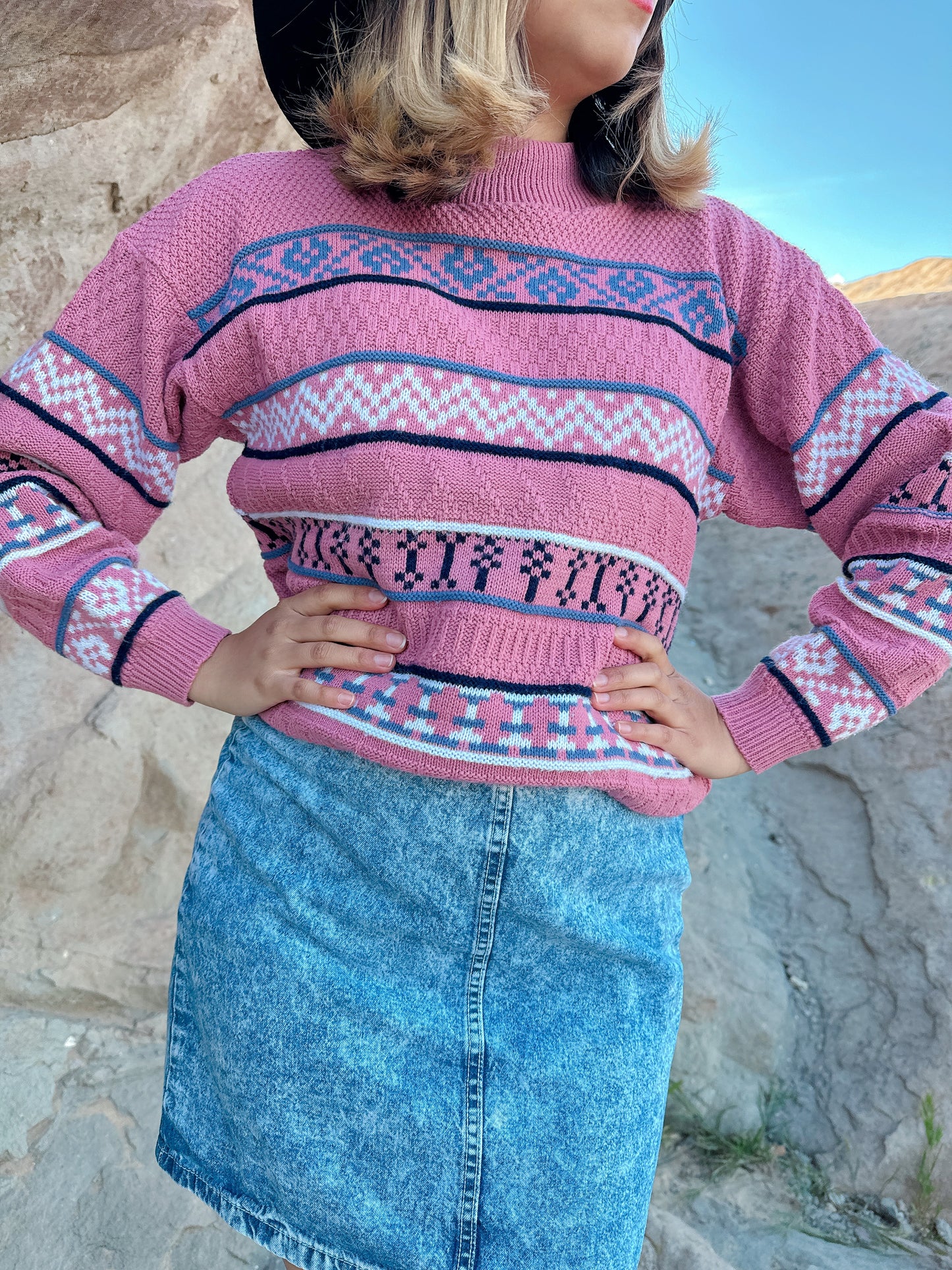 1980s Pastel Pink Sweater