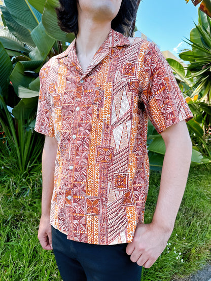 1970s Hilo Hattie Brown Hawaiian Shirt