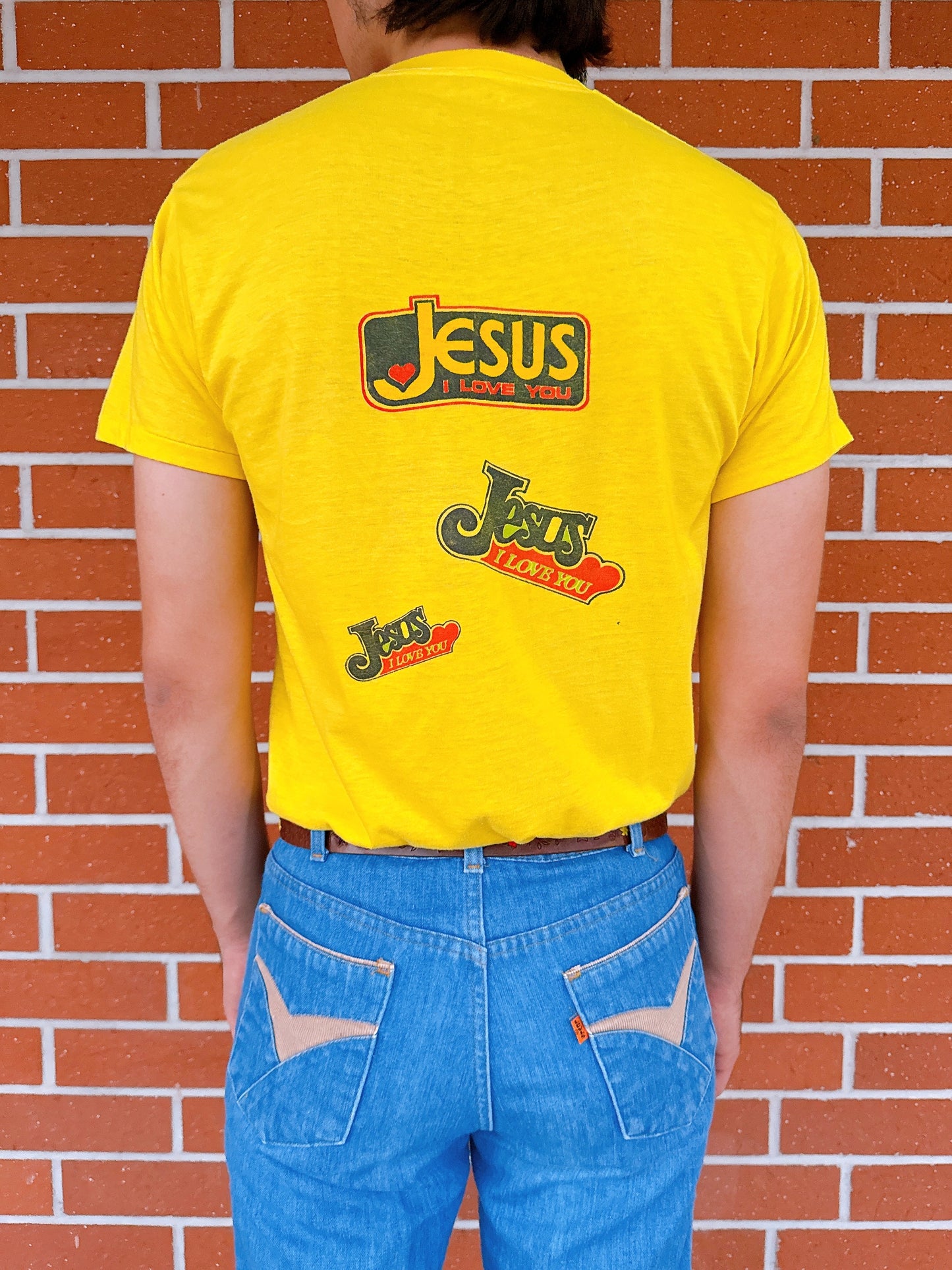 1970s Novelty “Jesus I Love You” Yellow T-Shirt