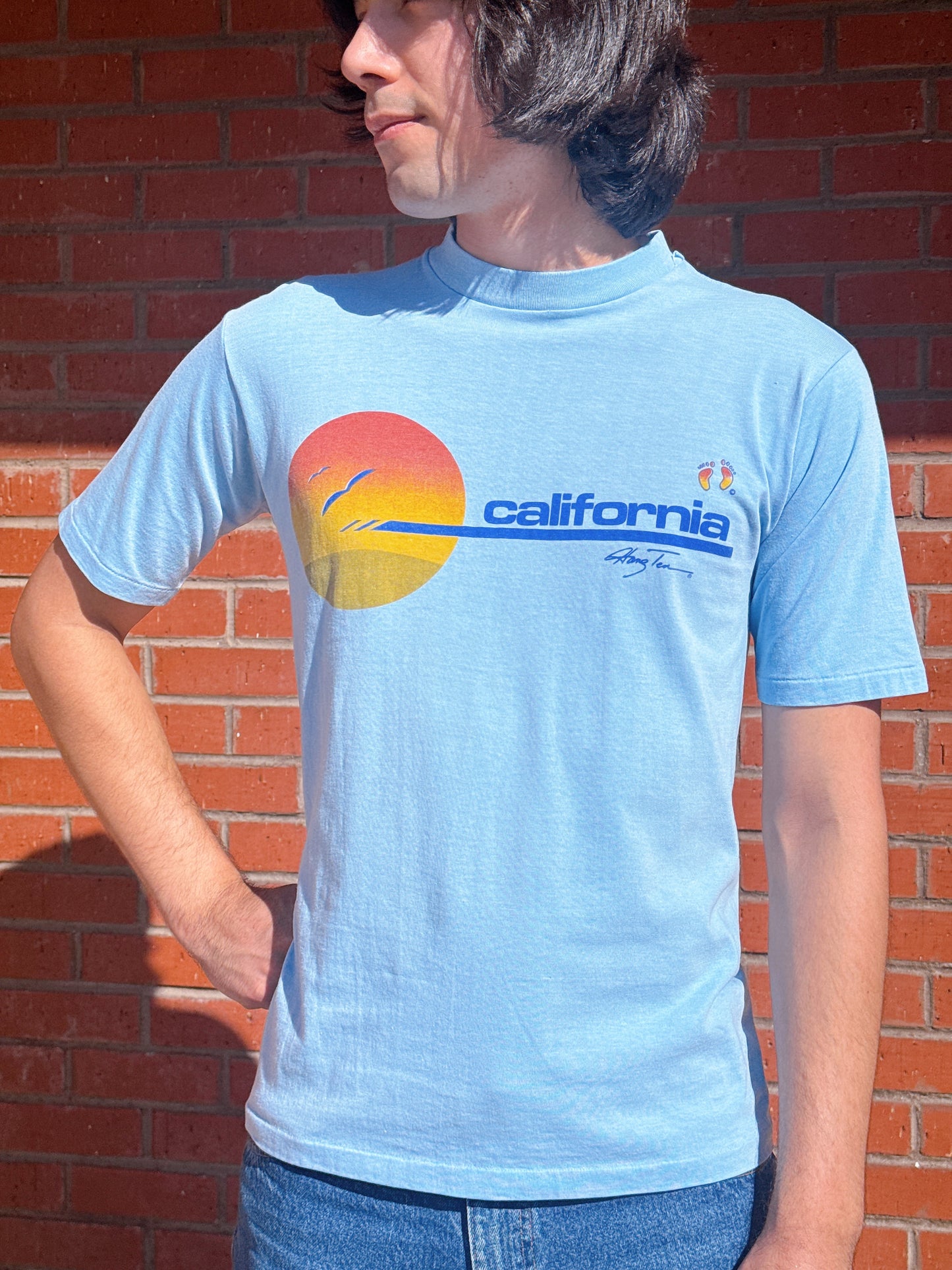 1970s Hang Ten “California” Baby Blue T-Shirt