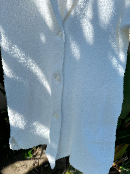 1960s White Towel Terry Cloth Cover Up Top