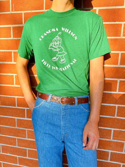 1970s/1980s “Grandma Wilson Fifth Invitational” Novelty Green T-Shirt