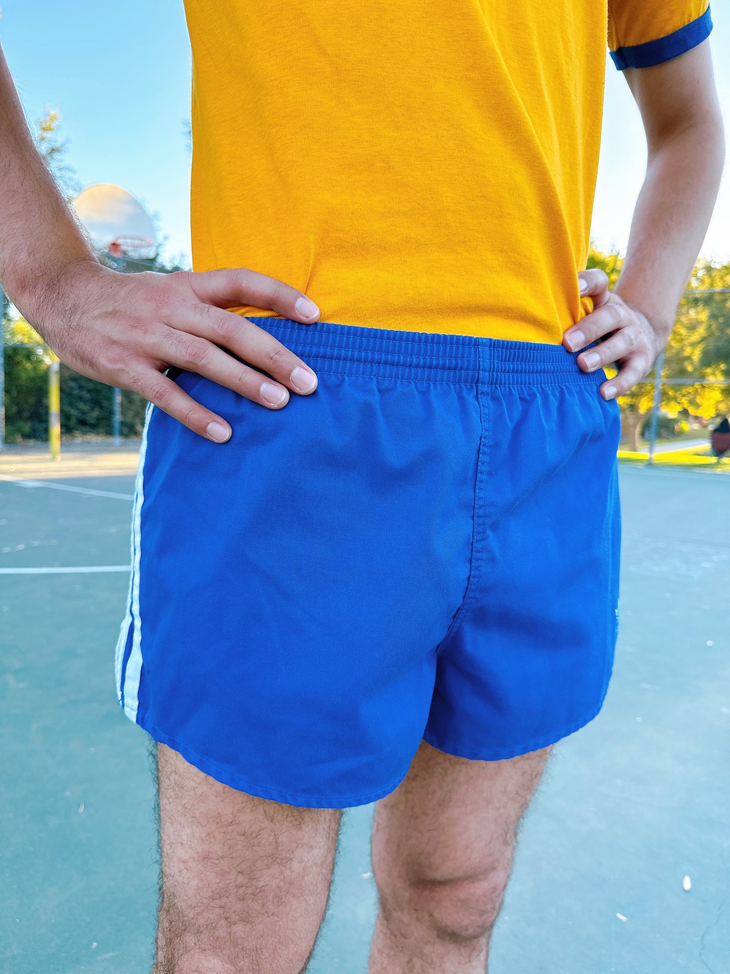 1980s Adidas Blue & White Gym Shorts