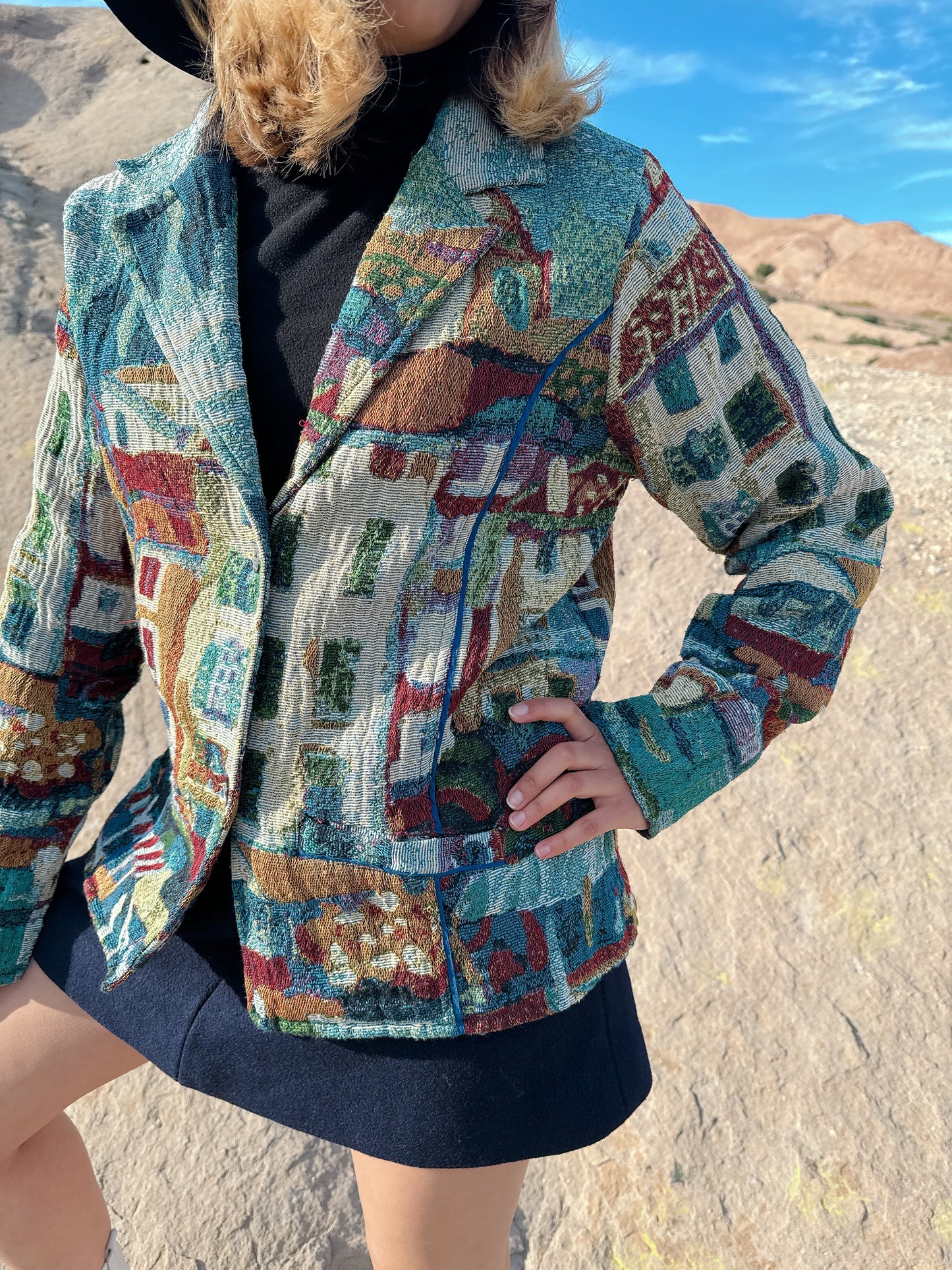 1990s Sea Side City Novelty Tapestry Jacket