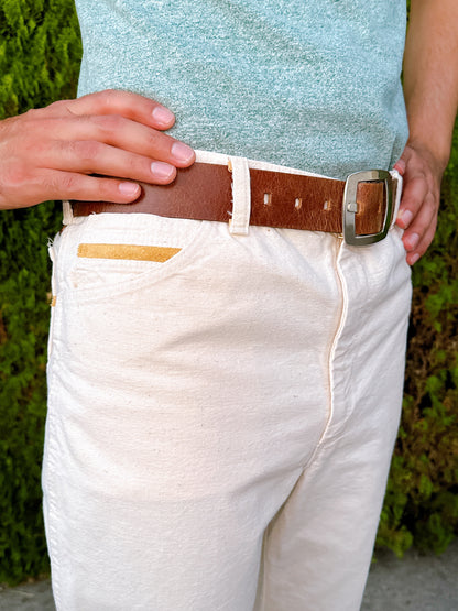 1970s Cream and Yellow Stripe Pocket Wrapid Transit by Wranglers Pants 34 x 32