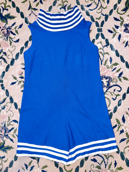 1960s Nautical Blue & White Romper