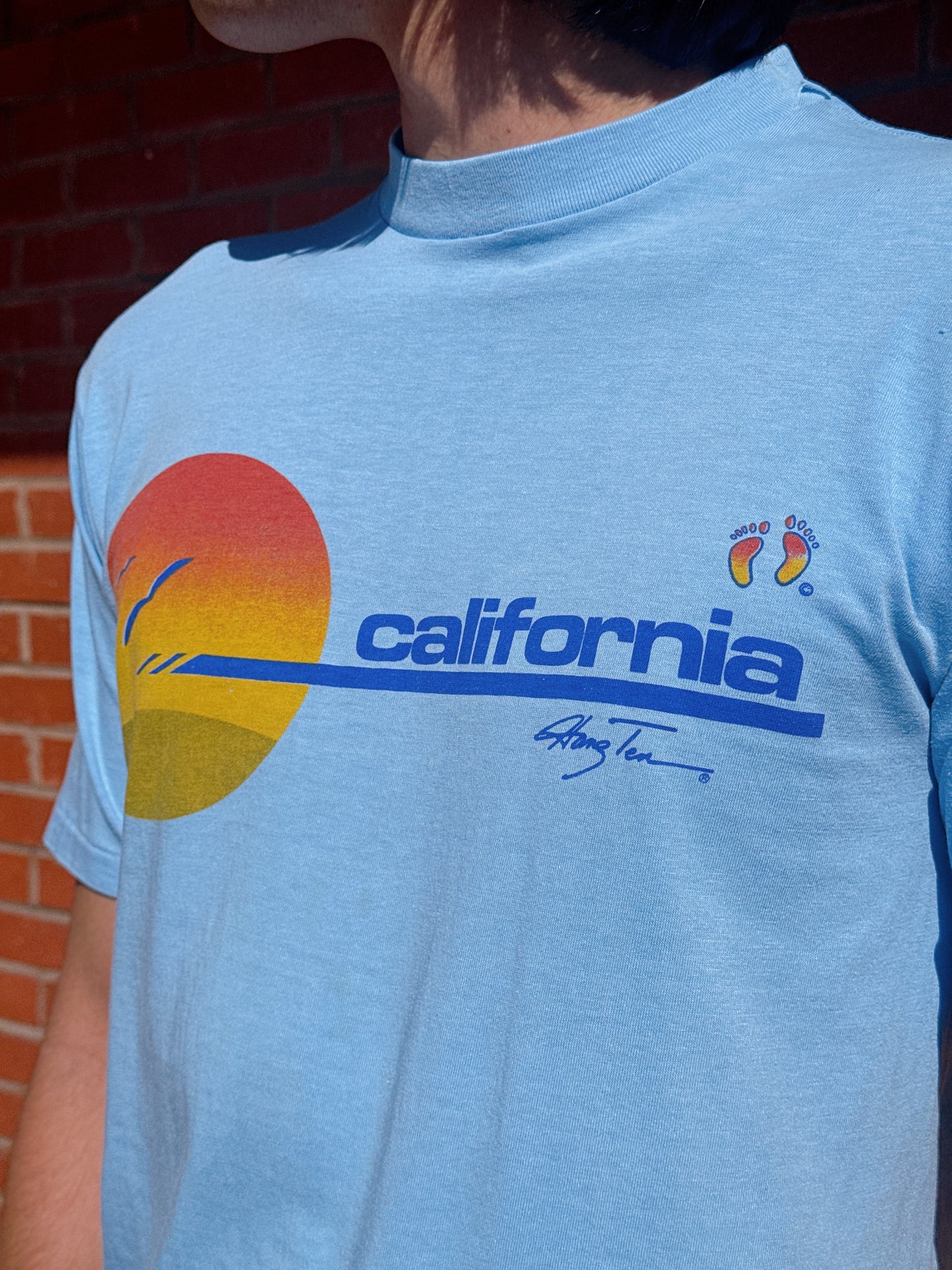 1970s Hang Ten “California” Baby Blue T-Shirt