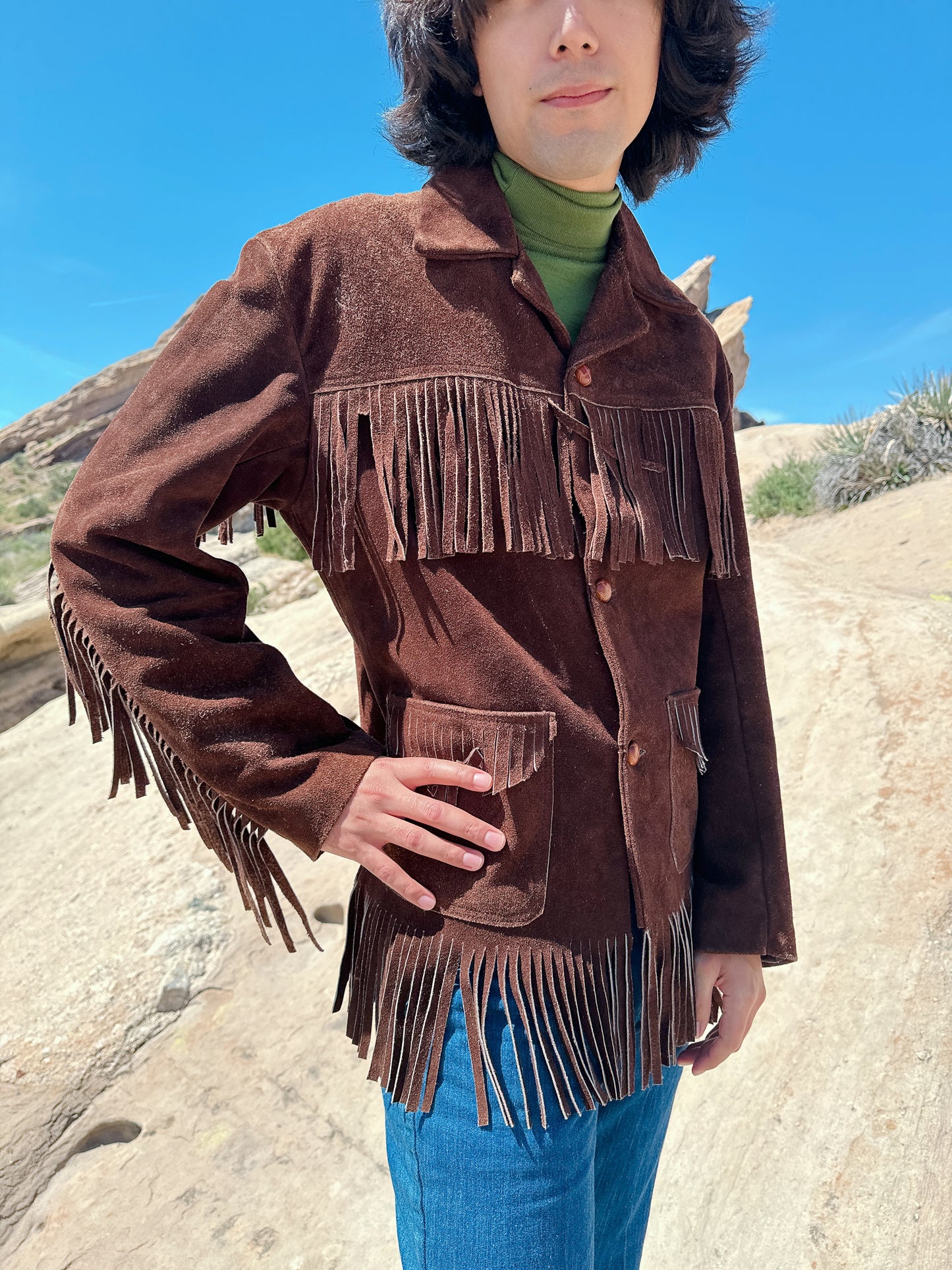 1970s Brown Fringe Suede Jacket