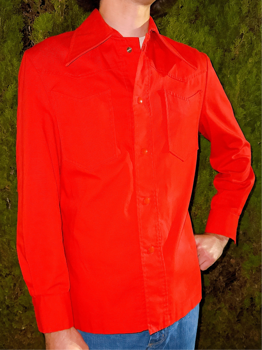 1970s Red Dagger Collar Canvas Jacket